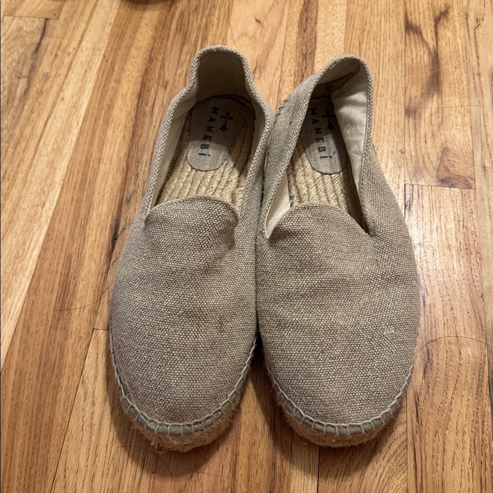 Tan Espadrille Flats, Manebi, made in Spain